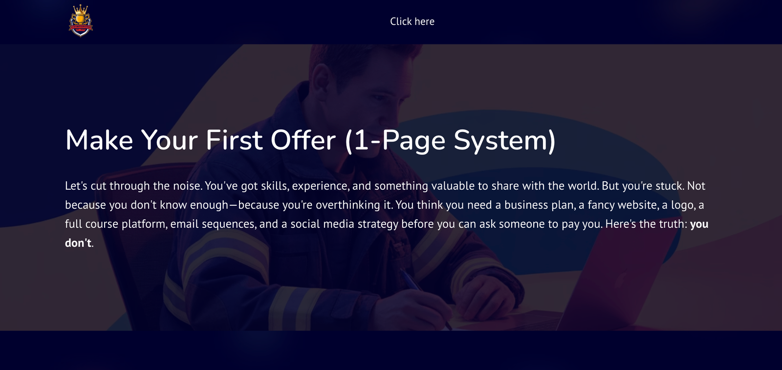 Championized entrepreneur playbook - Make Your First Offer 1-Page System